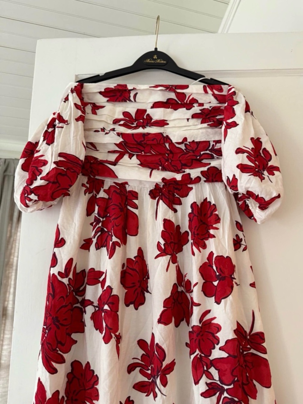 Abercrombie & Fitch White Maxi Dress with Red Floral Print - Picture 3 of 4